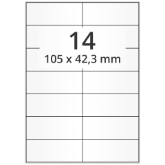 Polyester Etiketten, weiß, 105 x 42,3 mm - Zum Produkt