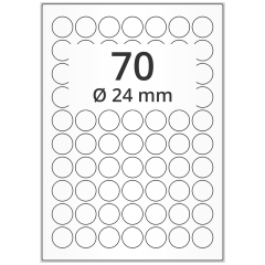 Polyester Etiketten, weiß, Ø 24 mm - Zum Produkt