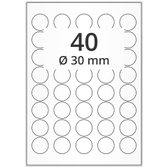 Polyester Etiketten, weiß, Ø 30 mm - Zum Produkt
