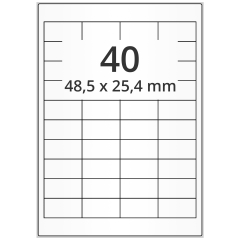 Polyester Etiketten, weiß, 48,5 x 25,4 mm - Zum Produkt