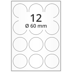 Polyester Etiketten, weiß, Ø 60 mm - Zum Produkt