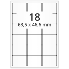 Polyester Etiketten, weiß, 63,5 x 46,6 mm - Zum Produkt