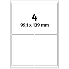 Polyester Etiketten, weiß, 99,1 x 139 mm - Zum Produkt