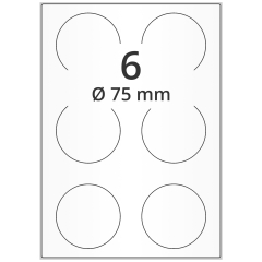 Runde Papier Etiketten, Ø 75 mm - Zum Produkt
