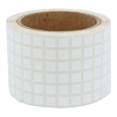 Polyester Etiketten, weiß, permanent klebend, 9 x 9 mm - Zum Produkt