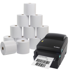 Linerless-Etikettendrucker-Set, GoDEX DT4L + 12 Rollen Linerless Etiketten (102 mm) - Zum Produkt