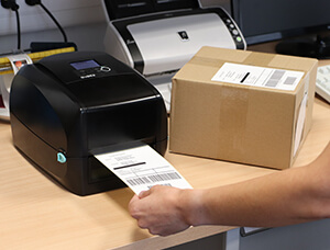 Thermodirektetiketten auf Rolle