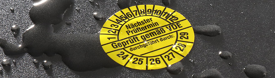 wasserfeste VDE Plakette aus Folie