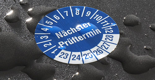 wasserfeste Plaketten - Nächster Prüftermin