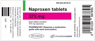 Farbiges Medikamentenetikett