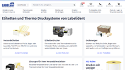 Screenshot des Labelident Onlineshops &ndash; seit 2016 verst&auml;rkter Ausbau der Online-Vertriebskan&auml;le &uuml;ber Plattformen wie eBay, Amazon und Mercateo.