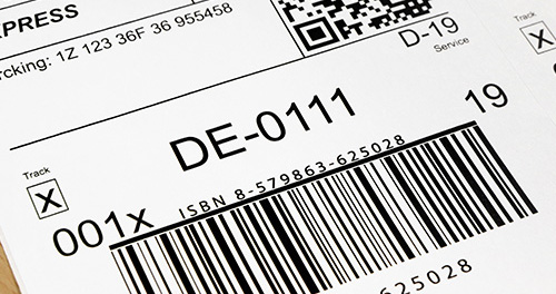 Versandetikett im Format 110 x 162 mm