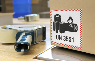 Transportaufkleber für Lithium Batterien