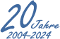 Jubil&auml;ums-Symbol &bdquo;20 Jahre 2004&ndash;2024&ldquo; zum Gr&uuml;ndungsjahr von Labelident.