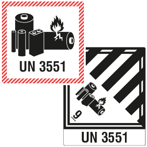 Transportaufkleber: Natrium-Ionen-Batterien (UN-Nummer 3551) - Zum Sortiment 